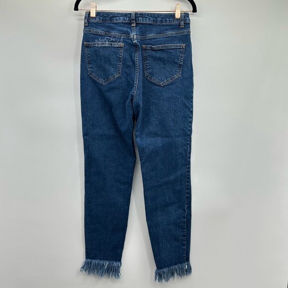 Missguided Riot Rigid High Rise Fringe Hem Ankle Jeans 4 - Picture 4 of 5
